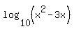 log%2810%2C%28x%5E2-3x%29%29