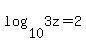 log%2810%2C+3z%29=2