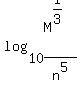 log%2810%2C+M%5E%281%2F3%29%2Fn%5E5%29+