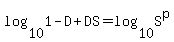 log%2810%2C1-D%2BDS%29=log%2810%2CS%5Ep%29