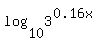 log%2810%2C3%5E%280.16x%29%29