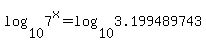 log%2810%2C7%5Ex%29+=+log%2810%2C3.199489743%29