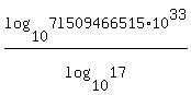log%2810%2C7l509466515+%2A+10%5E33%29%2Flog%2810%2C17%29