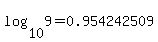 log%2810%2C9%29+=+0.954242509