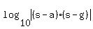 log%2810%2Cabs%28%28s-a%29%2A%28s-g%29%29%29+