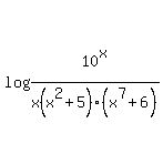 log%2810%5Ex%2Fx%28x%5E2%2B5%29%28x%5E7%2B6%29%29
