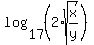 log%2817%2C%282%2Asqrt%28x%2Fy%29%29%29