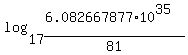 log%2817%2C%286.082667877+%2A+10%5E35%29%2F81%29
