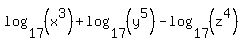 log%2817%2C+%28x%5E3%29%29+%2B+log%2817%2C+%28y%5E5%29%29+-+log%2817%2C+%28z%5E4%29%29