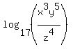 log%2817%2C+%28x%5E3y%5E5%2Fz%5E4%29%29