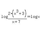 log%282%28x%5E3%2B3%29%2F%28x%2B7%29%29+=+log%28x%29