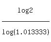 log%282%29%2Flog%28%281.013333%29%29