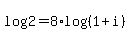 log%282%29=8%2Alog%28%281%2Bi%29%29