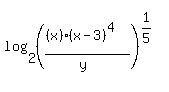 log%282%2C%28%28%28x%29%28x-3%29%5E4%29%2F%28y%29%29%29%5E%281%2F5%29