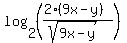log%282%2C%28%282%289x-y%29%29%2F%28sqrt%289x-y%29%29%29%29