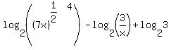 log%282%2C%28%287x%29%5E%281%2F2%29%5E4%29%29-log%282%2C%283%2Fx%29%29%2Blog%282%2C3%29