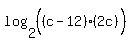log%282%2C%28%28c-12%29%5E%22%22%282c%29%5E%22%22%29%29%29
