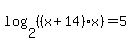 log%282%2C%28%28x%2B14%29%2Ax%29%29=5
