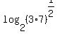 log%282%2C%28+3%2A7%29%5E%281%2F2%29%29