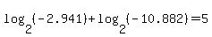 log%282%2C%28-2.941%29%29%2Blog%282%2C%28-10.882%29%29=5