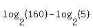 log%282%2C%28160%29%29-log%282%2C%285%29%29