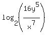 log%282%2C%2816y%5E5%2Fx%5E7%29%29