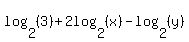 log%282%2C%283%29%29%2B2log%282%2C%28x%29%29-log%282%2C%28y%29%29