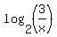 log%282%2C%283%2Fx%29%29