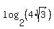 log%282%2C%284%2Asqrt%283%29%29%29