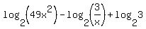 log%282%2C%2849x%5E2%29%29-log%282%2C%283%2Fx%29%29%2Blog%282%2C3%29