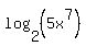 log%282%2C%285x%5E7%29%29