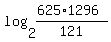 log%282%2C%28625%2A1296%29%2F121%29
