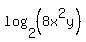 log%282%2C%288x%5E2y%29%29