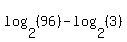 log%282%2C%2896%29%29+-+log%282%2C%283%29%29