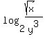 log%282%2C%28sqrt%28x%29%29%2Fy%5E3%29%29