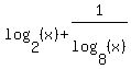log%282%2C%28x%29%29+%2B+1%2Flog%288%2C%28x%29%29