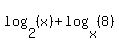 log%282%2C%28x%29%29+%2B+log%28x%2C%288%29%29