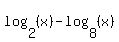 log%282%2C%28x%29%29-log%288%2C%28x%29%29