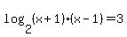 log%282%2C%28x%2B1%29%28x-1%29%29=3