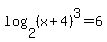 log%282%2C%28x%2B4%29%5E3%29=6