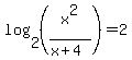 log%282%2C%28x%5E2%2F%28x%2B4%29%29%29=2