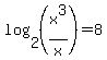 log%282%2C%28x%5E3%2Fx%29%29=8
