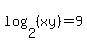 log%282%2C%28xy%29%29=9