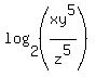 log%282%2C%28xy%5E5%2Fz%5E5%29%29