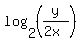 log%282%2C%28y%2F%282x%29%29%29