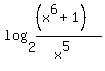 log%282%2C+%28%28x%5E6%2B1%29%29%2F%28x%5E5%29%29%29