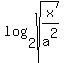log%282%2C+sqrt%28x%2Fa%5E2%29%29