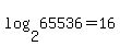 log%282%2C65536%29+=+16