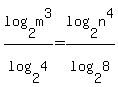 log%282%2Cm%5E3%29%2Flog%282%2C4%29+=+log%282%2Cn%5E4%29%2Flog%282%2C8%29