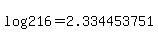 log%28216%29+=+2.334453751